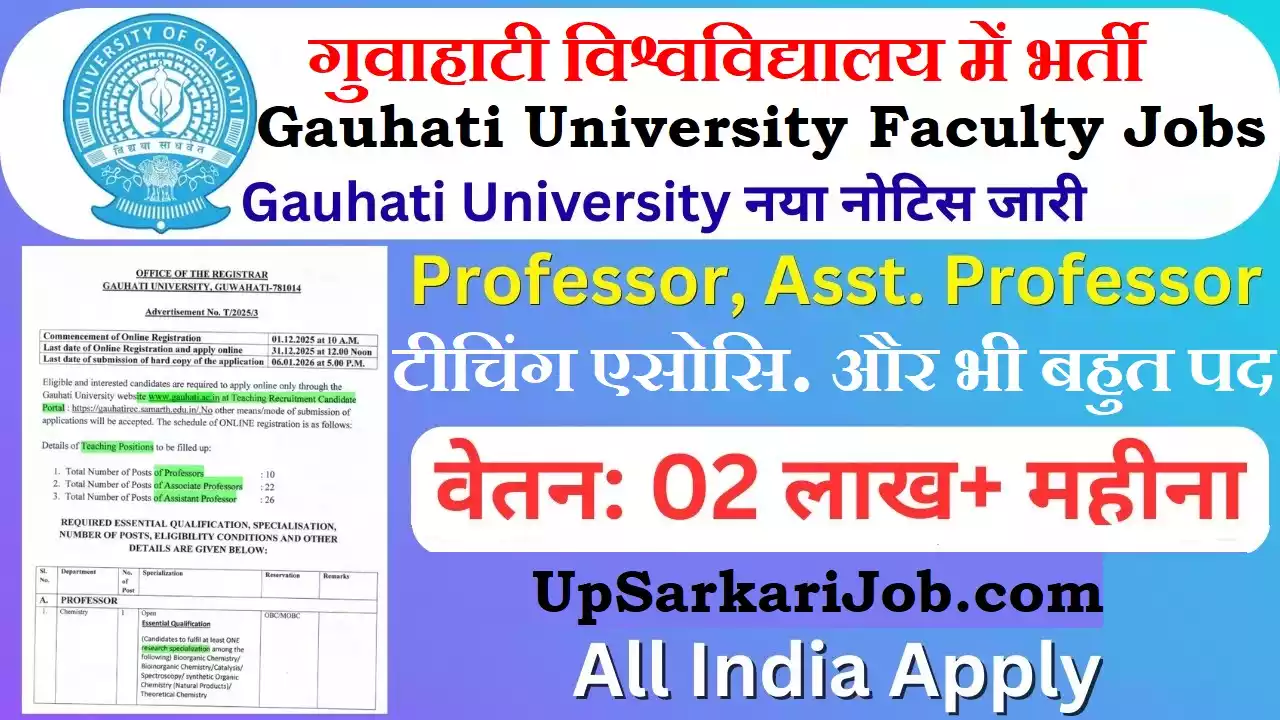Gauhati University Faculty Bharti